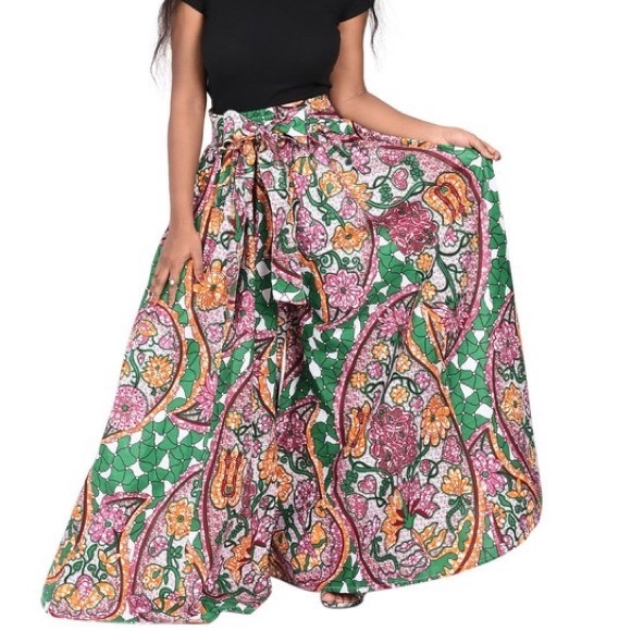 Advance Apparels Pants - Wide Leg Casual Ankara Print Elastic Waist Pants